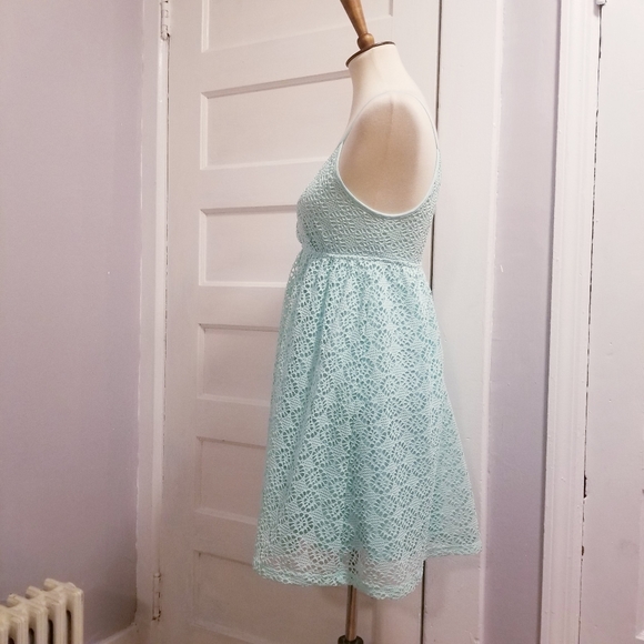 Express Lace Mint Green Babydoll Dress, Size S - Picture 10 of 12